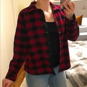 ORVIS Fleece Plaid Button Up Shirt